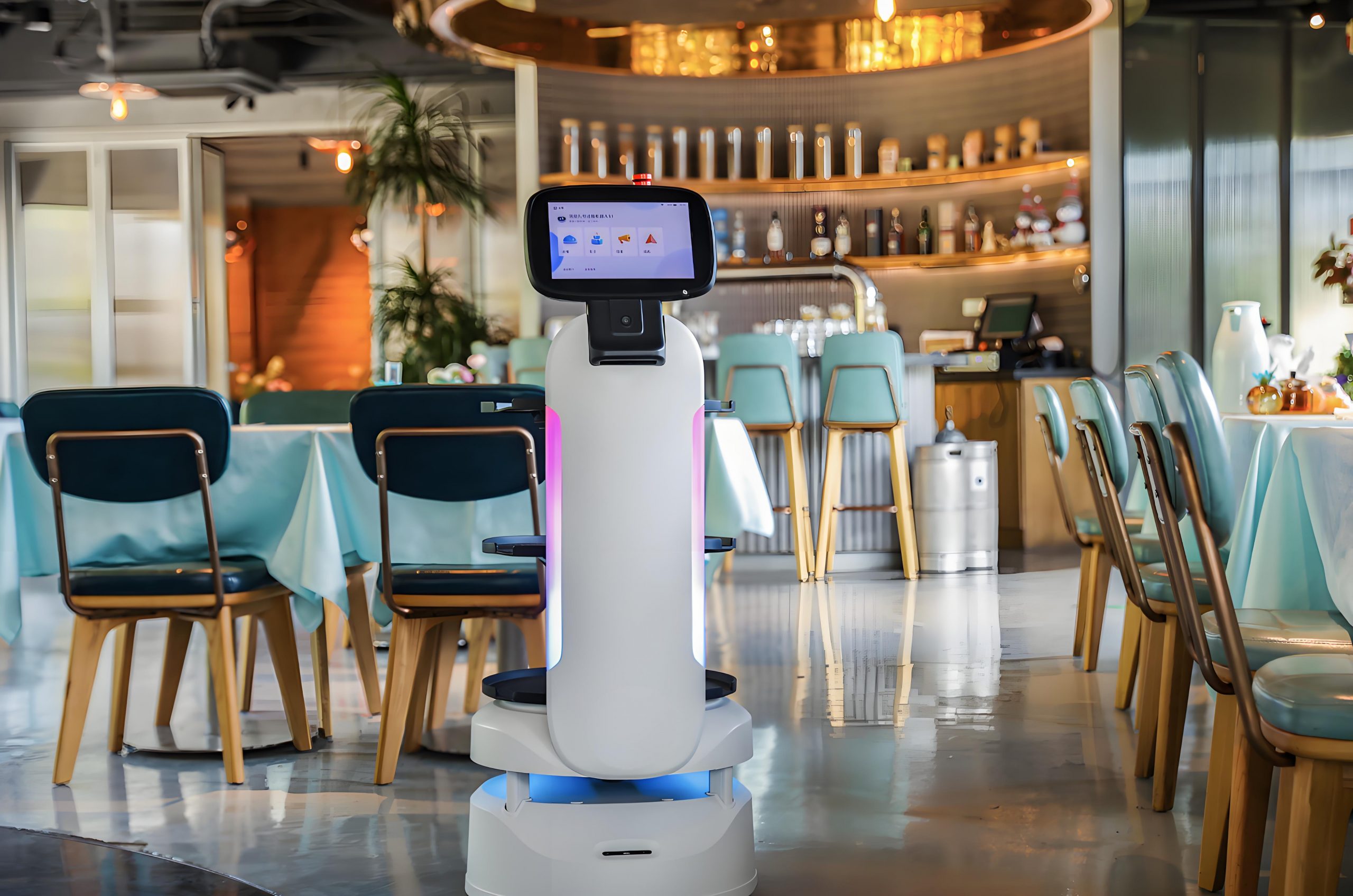 Rocktech Service Robot Display for restraunt