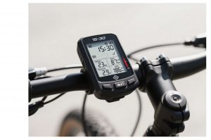 A rugged TFT display module on a bike computer functioning perfectly in heavy rain, demonstrating true outdoor touch display capability.