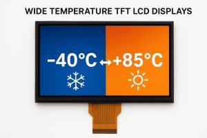 Wide temperature TFT LCD display operating reliably in automotive dashboard under extreme heat and cold conditions