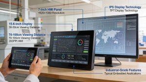 Industrial LCD resolution and PPI requirements at different viewing distances for embedded systems