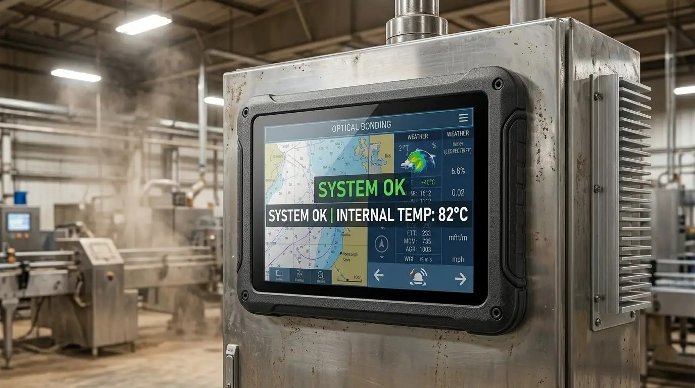 15.6 inch high-temp HMI display using Wide Temperature TFT LCD Design in 82C factory environment