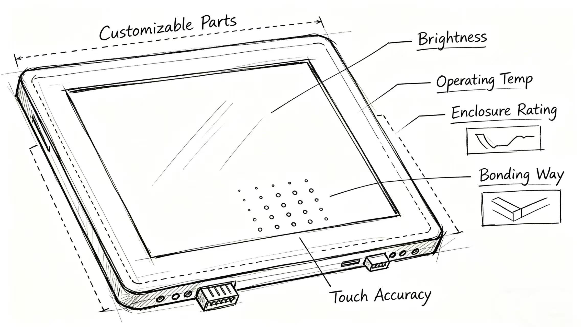 Industrial LCD monitor customization for embedded systems