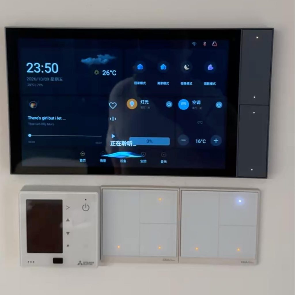 Custom Android Launcher interface on an embedded touchscreen connected to an Android motherboard