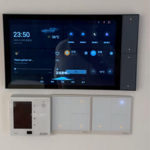 Custom Android Launcher interface on an embedded touchscreen connected to an Android motherboard